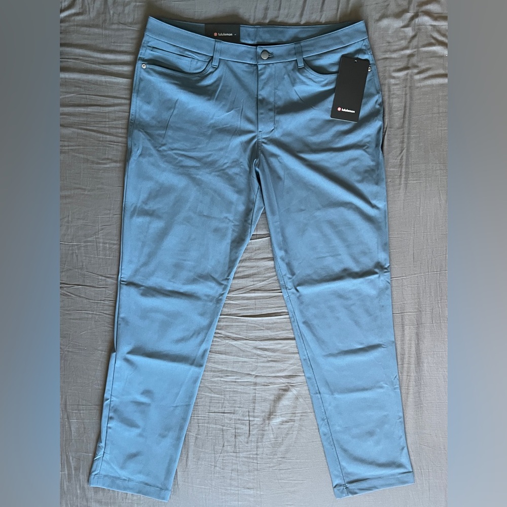 NWT Lululemon ABC Classic-Fit 5 Pocket Pant 34"L Warpstreme, Iron Blue, Size 36